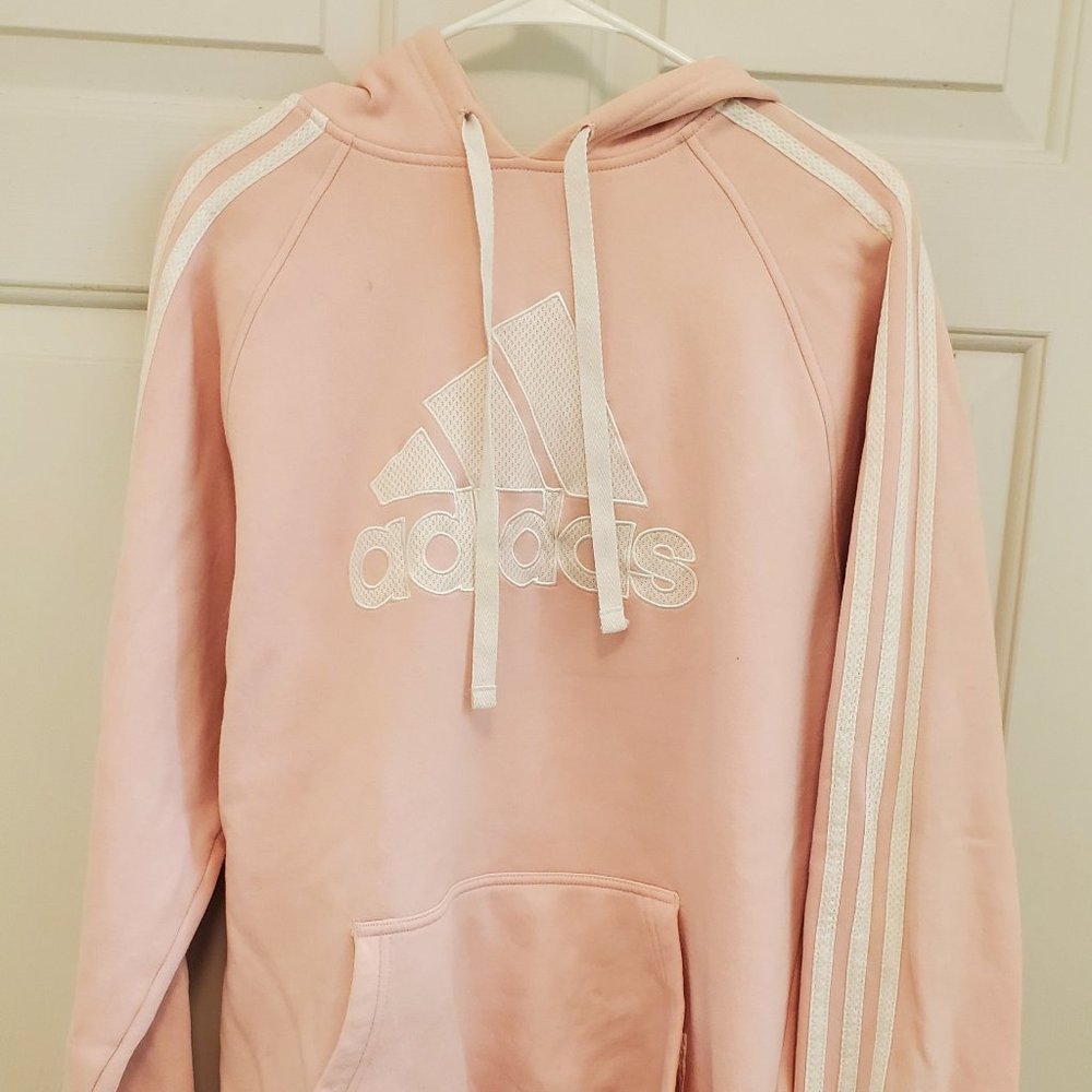 Women's Pink Adidas Medium Oversized Hoodie